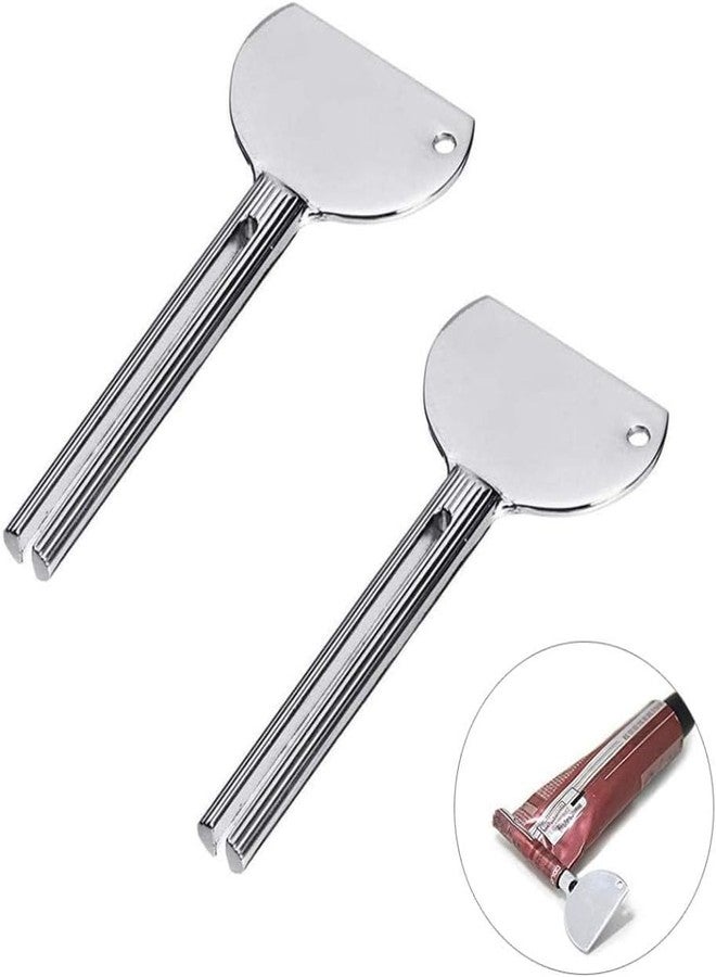 aoukoslt 2Pcs Silver Stainless Steels Metal Tube Squeezer Keys Salon Toothpaste Tube Squeezers, Daily Living Tube Squeezing Aids - Image 1